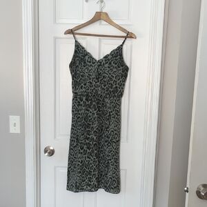 Socialite Black and Green Midi Slip Dress for Night Out